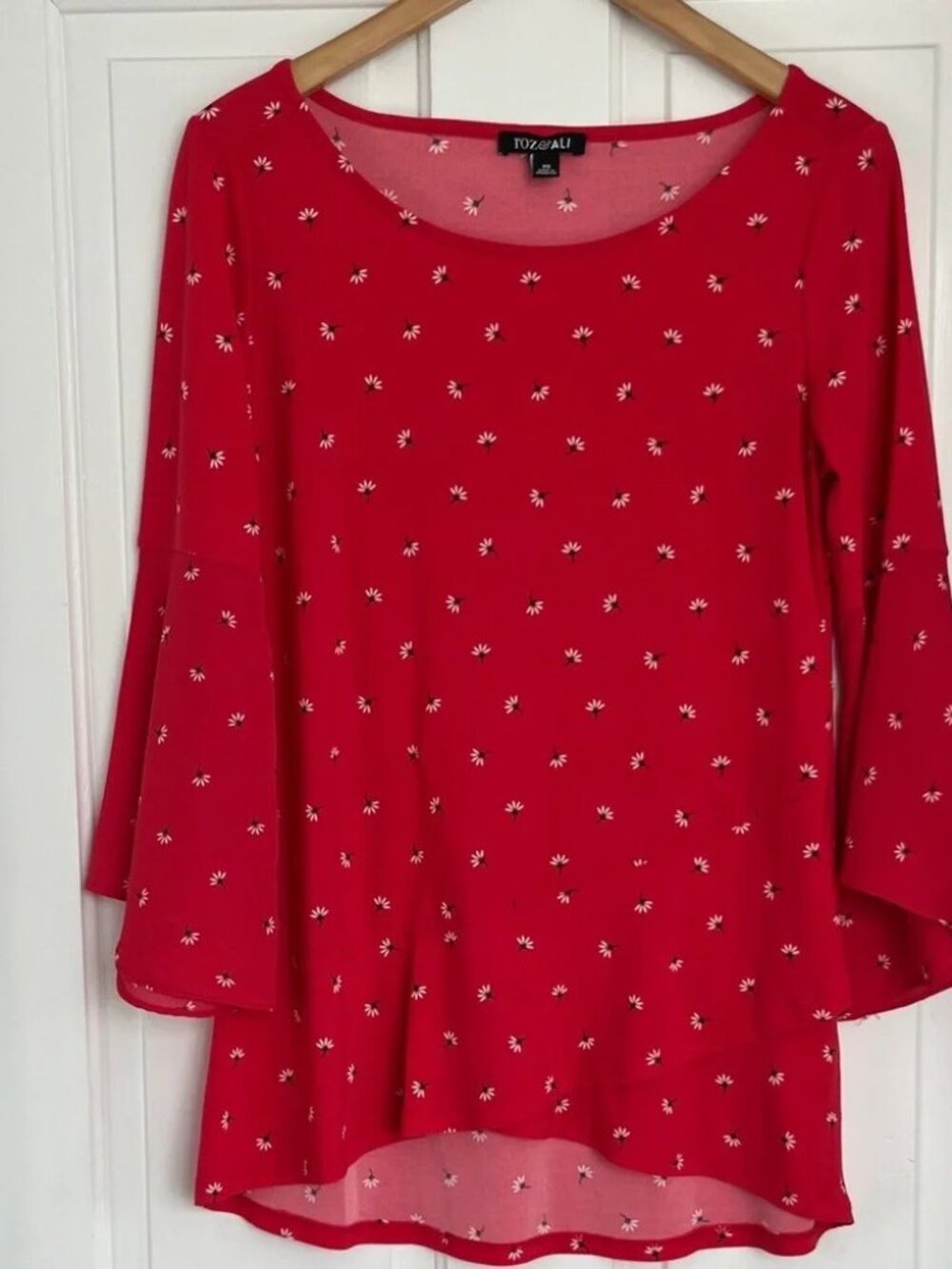 Roz & Ali Red Floral Blouse